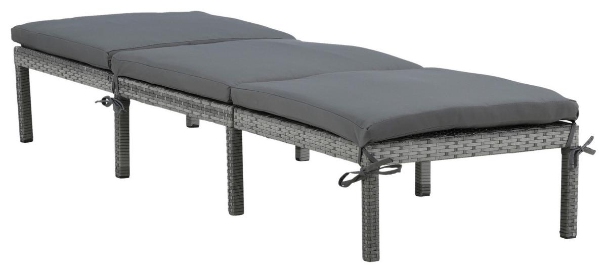 Gartenliege Bilbao ca. 59x84x198 cm Grau - Grau, KONVENTIONELL, Kunststoff/Textil (59/84/198cm) - Gardenson