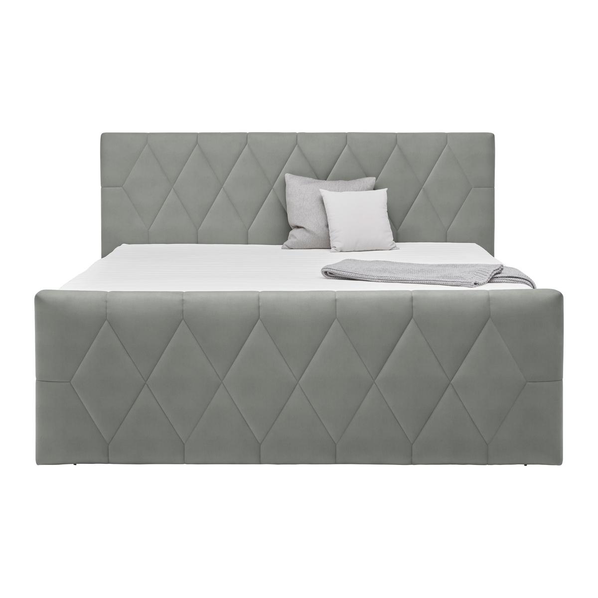 Boxspringbett Josie B Grau ca. 160x200cm - Schwarz/Grau, KONVENTIONELL, Holz/Holzwerkstoff (160/200cm) - Mömax