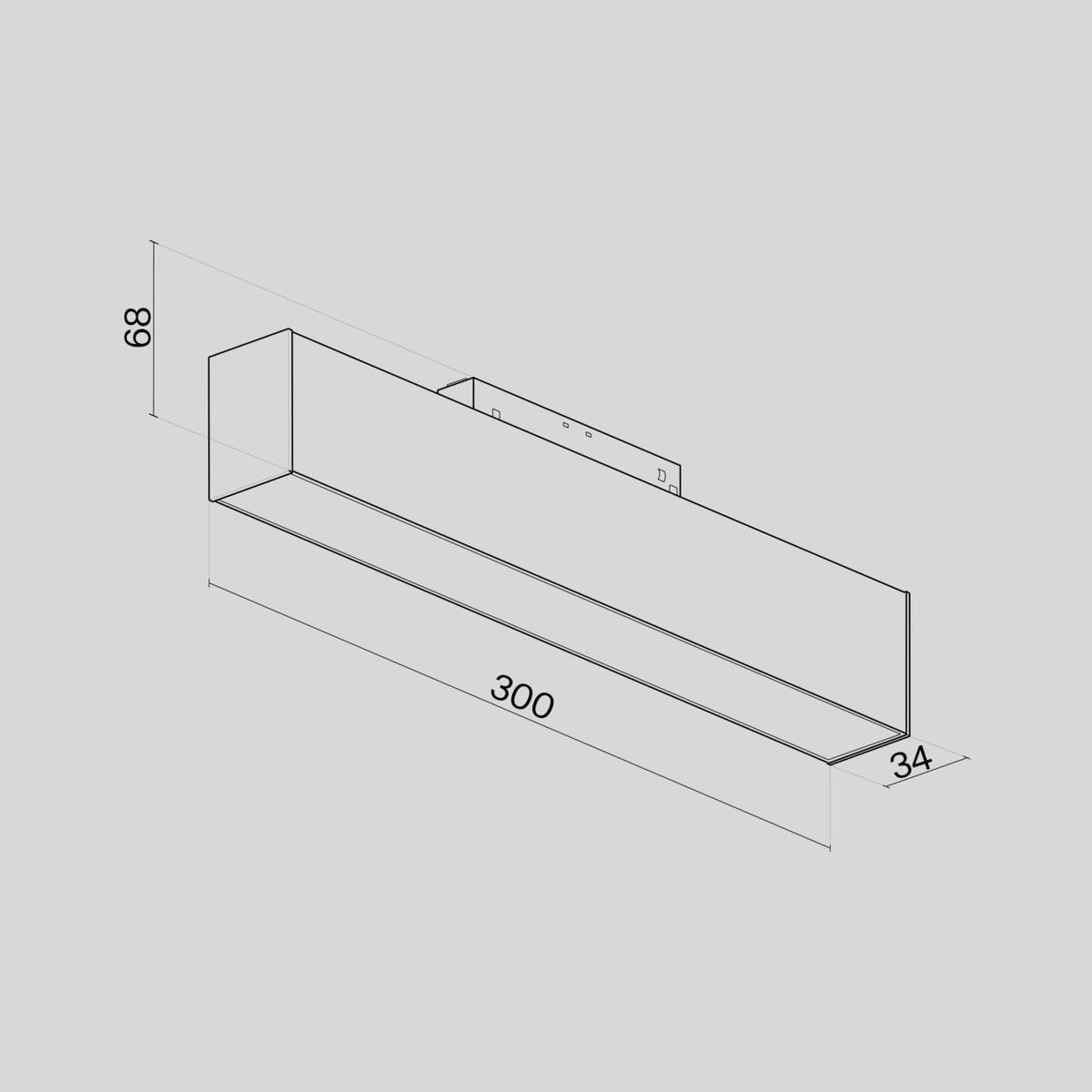 SCHIENENSYSTEM-STRAHLER BASIS - Schwarz, Basics, Kunststoff/Metall (3,4/6,8/30cm) - MAYTONI