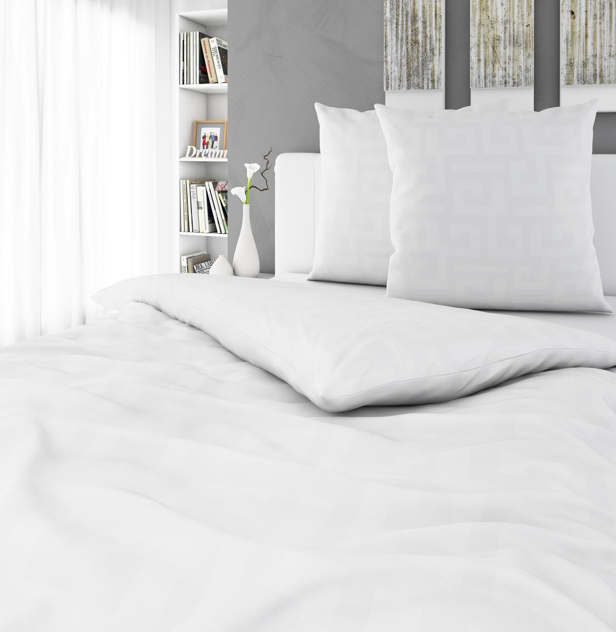 POŚCIEL DWUSTRONNA MILA - biały, Basics, tkanina (200/200cm) - Bio:Vio