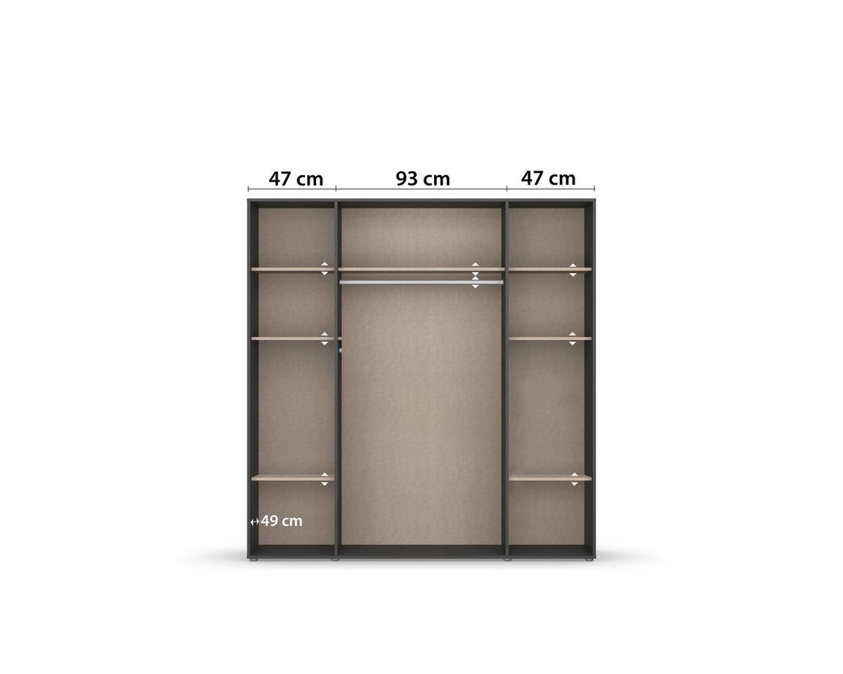 DULAP  USI ROTATIVE VOYAGER - stejar Artisan/gri, Modern, material pe bază de lemn (187/194/53cm) - Modern Living