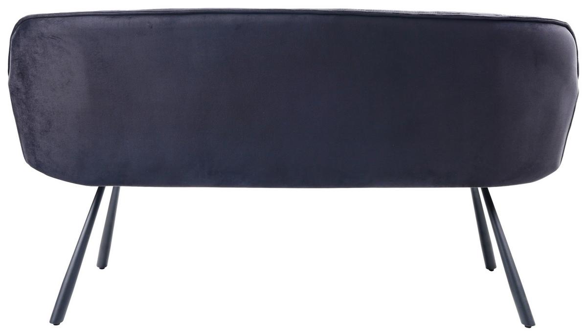Sitzbank Eileen in Schwarz - Schwarz, MODERN, Textil/Metall (171/88/65cm) - Based