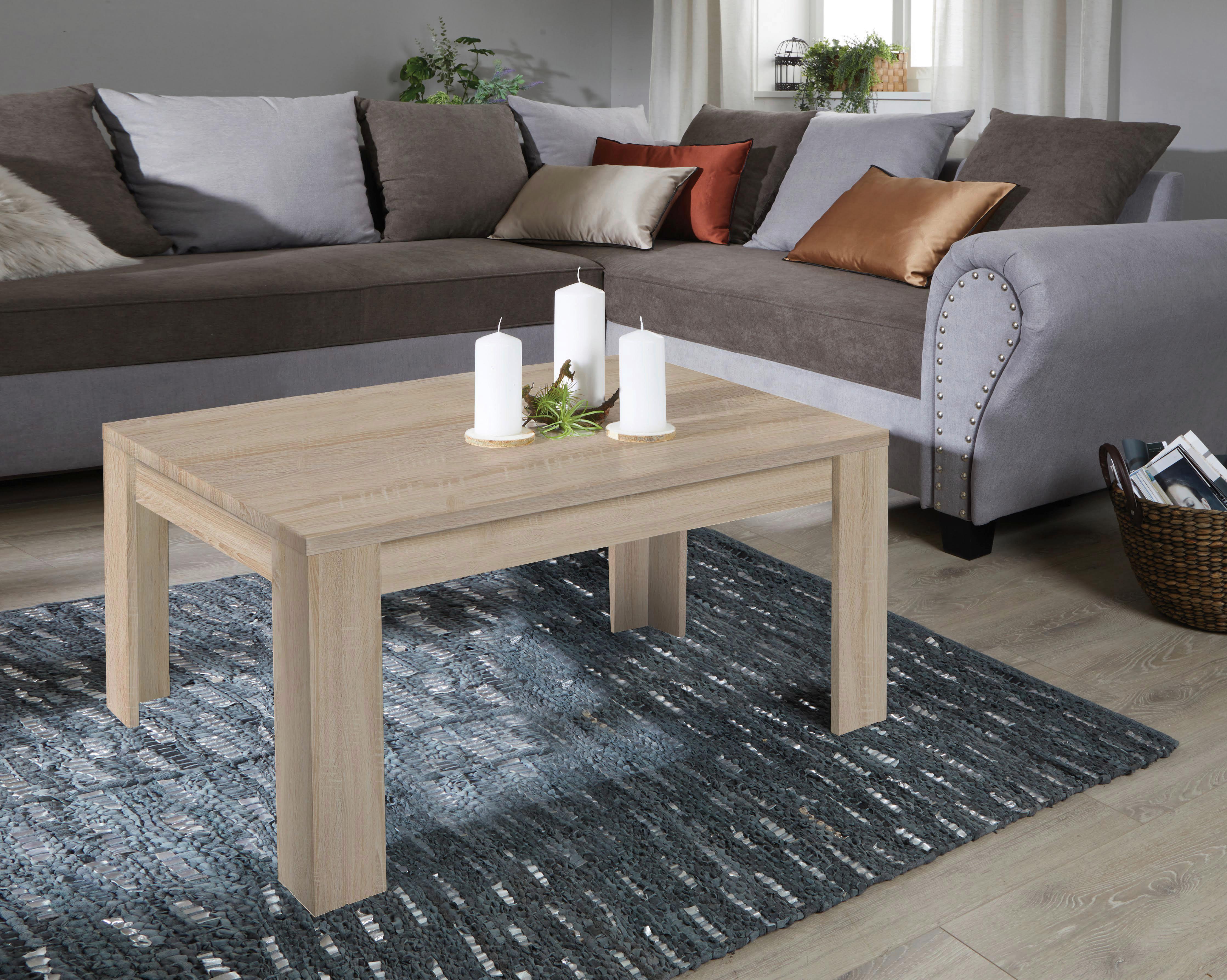 Dohányzóasztal Tölgy Színű Dalos - Sonoma tölgy/fehér, Konventionell, faalapú anyag (90/45,5/50cm)