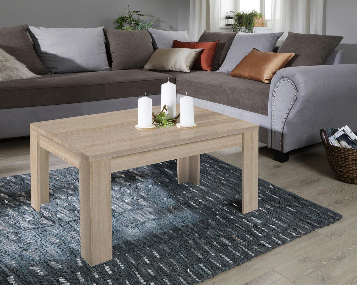 Dohányzóasztal Tölgy Színű Dalos - Sonoma tölgy/fehér, Konventionell, faalapú anyag (90/45,5/50cm)