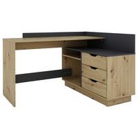 Eckschreibtisch Belfast Anthrazit/Eiche Artisan - Anthrazit/Eiche Artisan, LIFESTYLE, Holzwerkstoff (129/105/84cm) - MID.YOU
