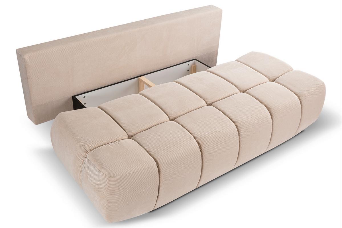 Schlafsofa Lauder Beige - Beige/Schwarz, Basics, Holz/Kunststoff (207/93/105cm) - MID.YOU