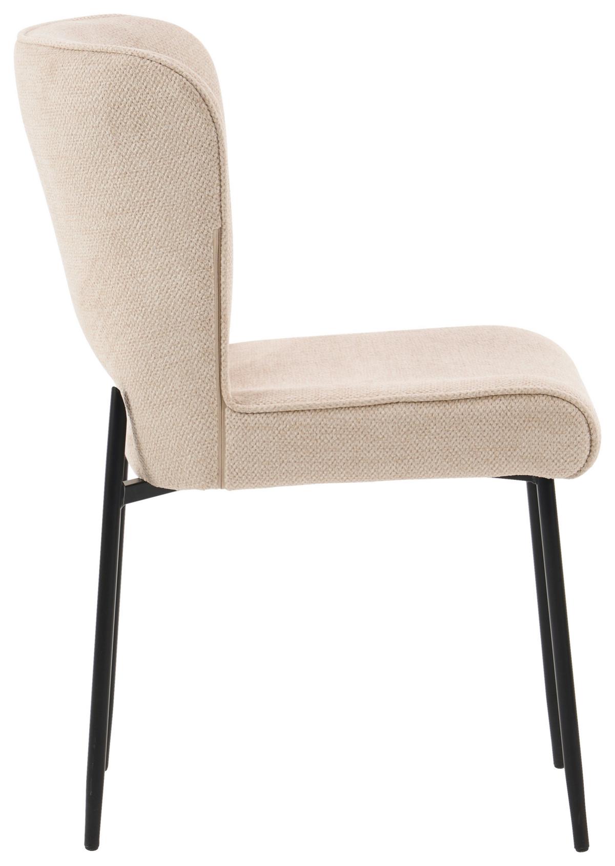 Stuhl Johanna Beige - Beige/Schwarz, MODERN, Textil/Metall (49/84/60cm) - Mömax