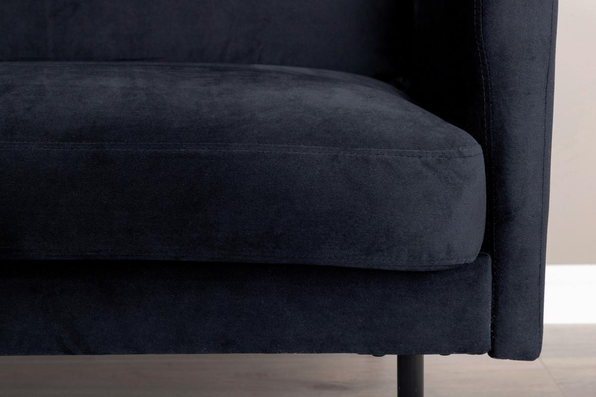 2-SITZER-SOFA ZOOM - Schwarz, Design, Textil/Metall (180/78/80cm) - Livetastic