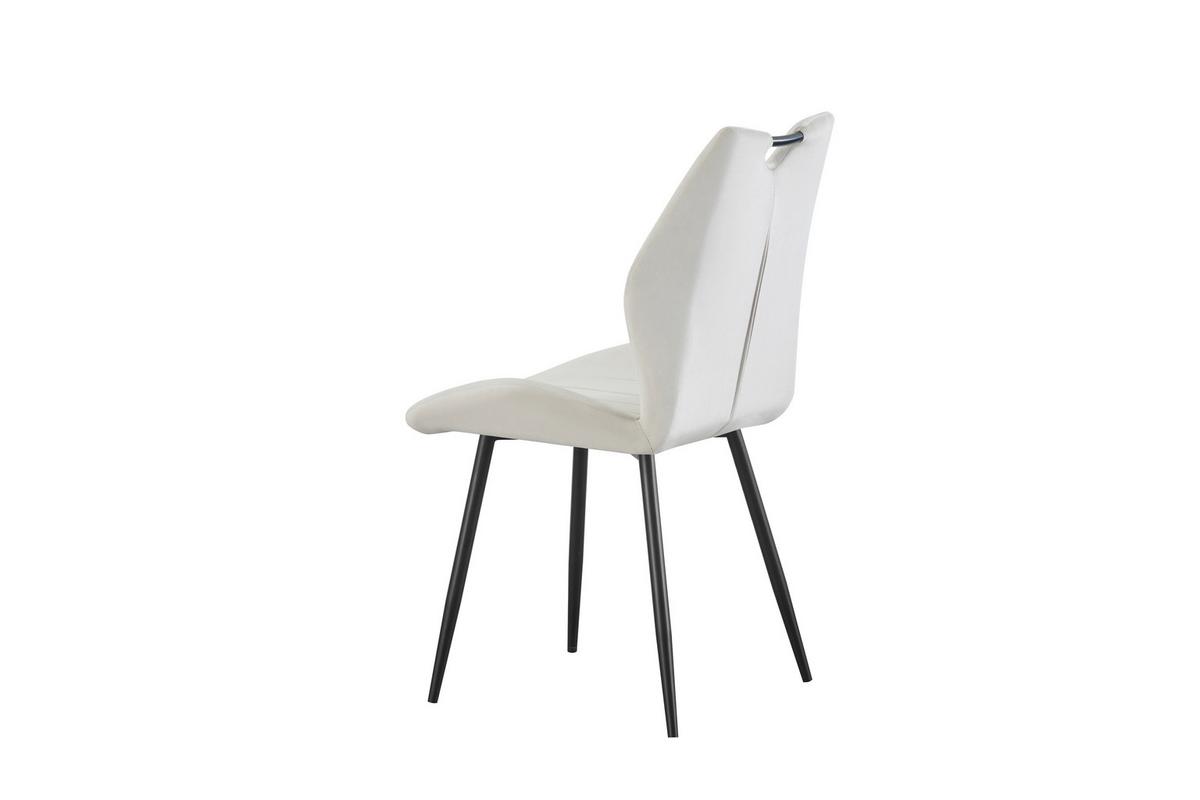 STUHL-SET CHRISTIN - Creme/Schwarz, Modern, Textil/Metall (52/75/58cm) - MID.YOU