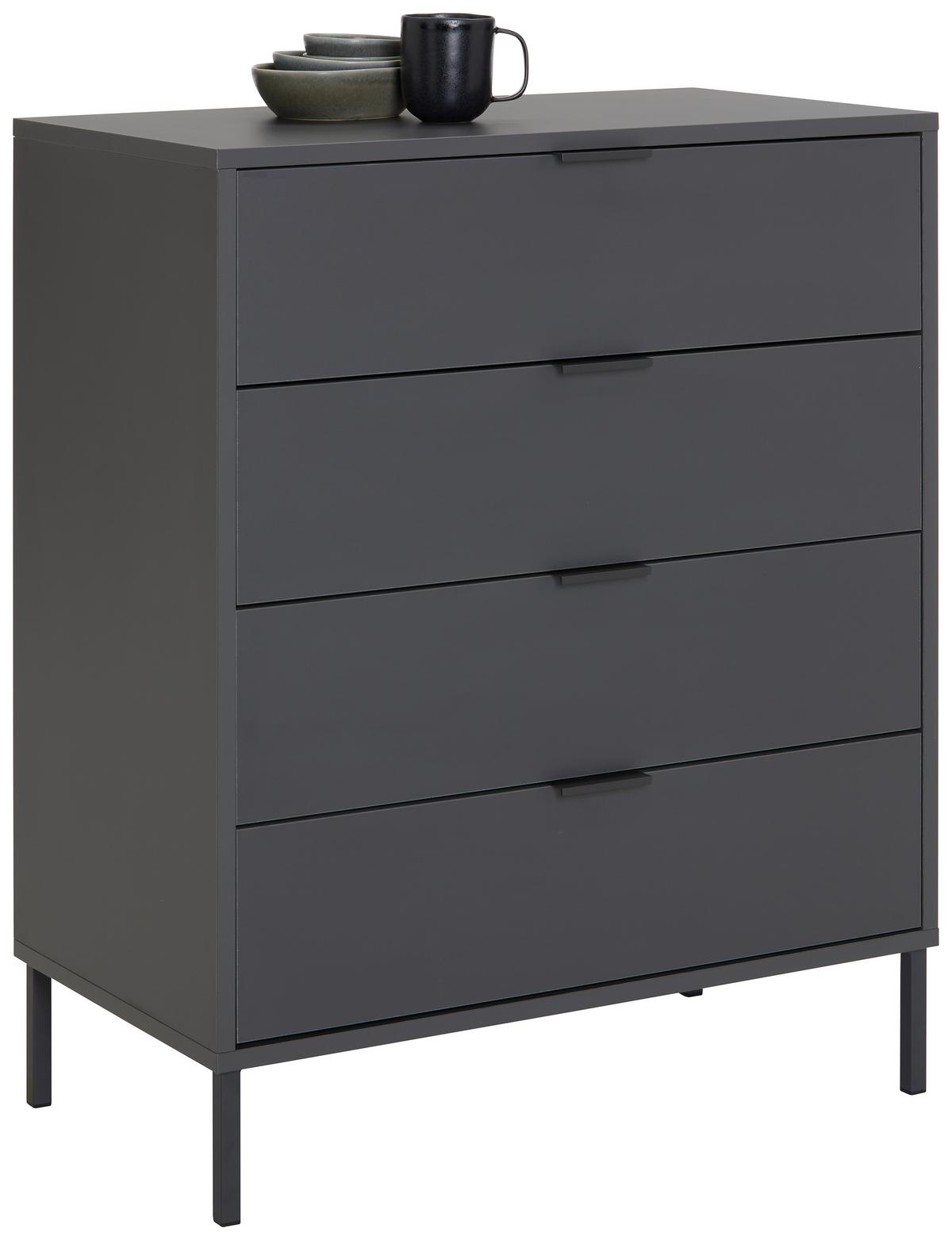 KOMODA BOUNTY - antracytowy, Modern (81/87/45cm) - Premium Living