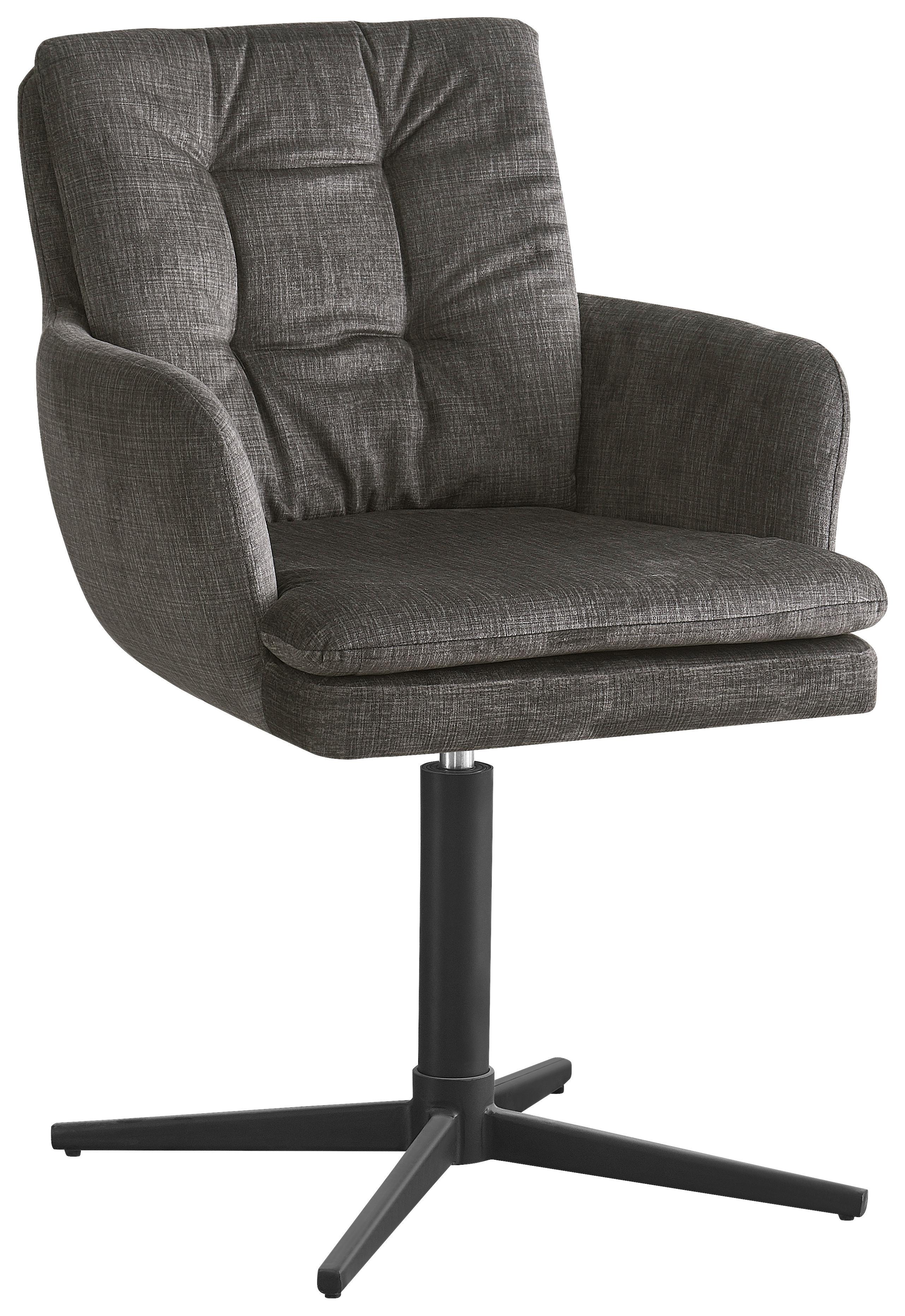 KRZESŁO Z PODŁOKIETNIKAMI INGO - czarny/szary, Design, metal/tkanina (60/88/67cm) - Novel