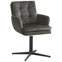 KRZESŁO Z PODŁOKIETNIKAMI INGO - czarny/szary, Design, metal/tkanina (60/88/67cm) - Novel