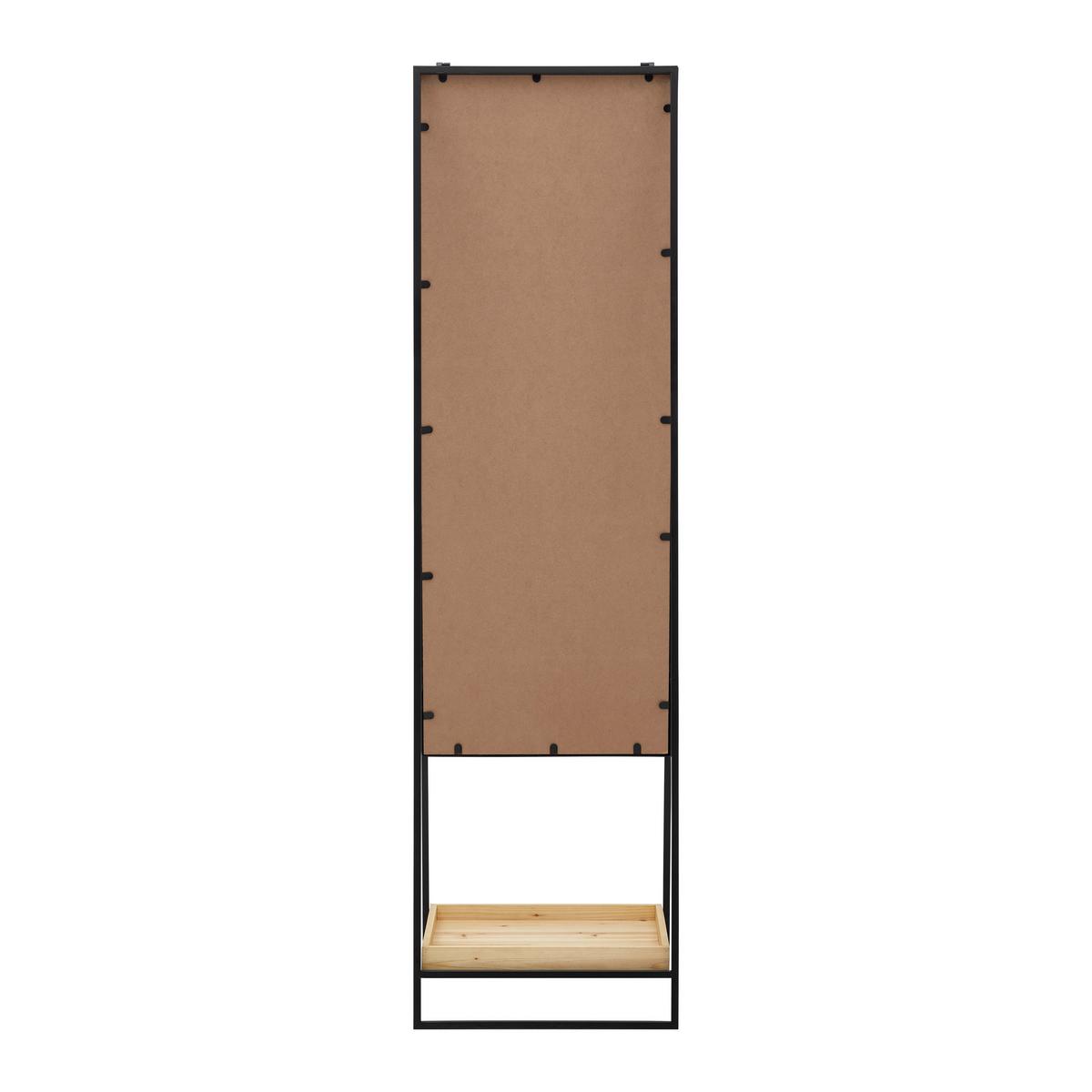 Spiegel Maldi Schwarz/ Natur ca.  45x161x30 cm - Schwarz/Naturfarben, MODERN, Glas/Holz (45/161/30cm) - Bessagi Home