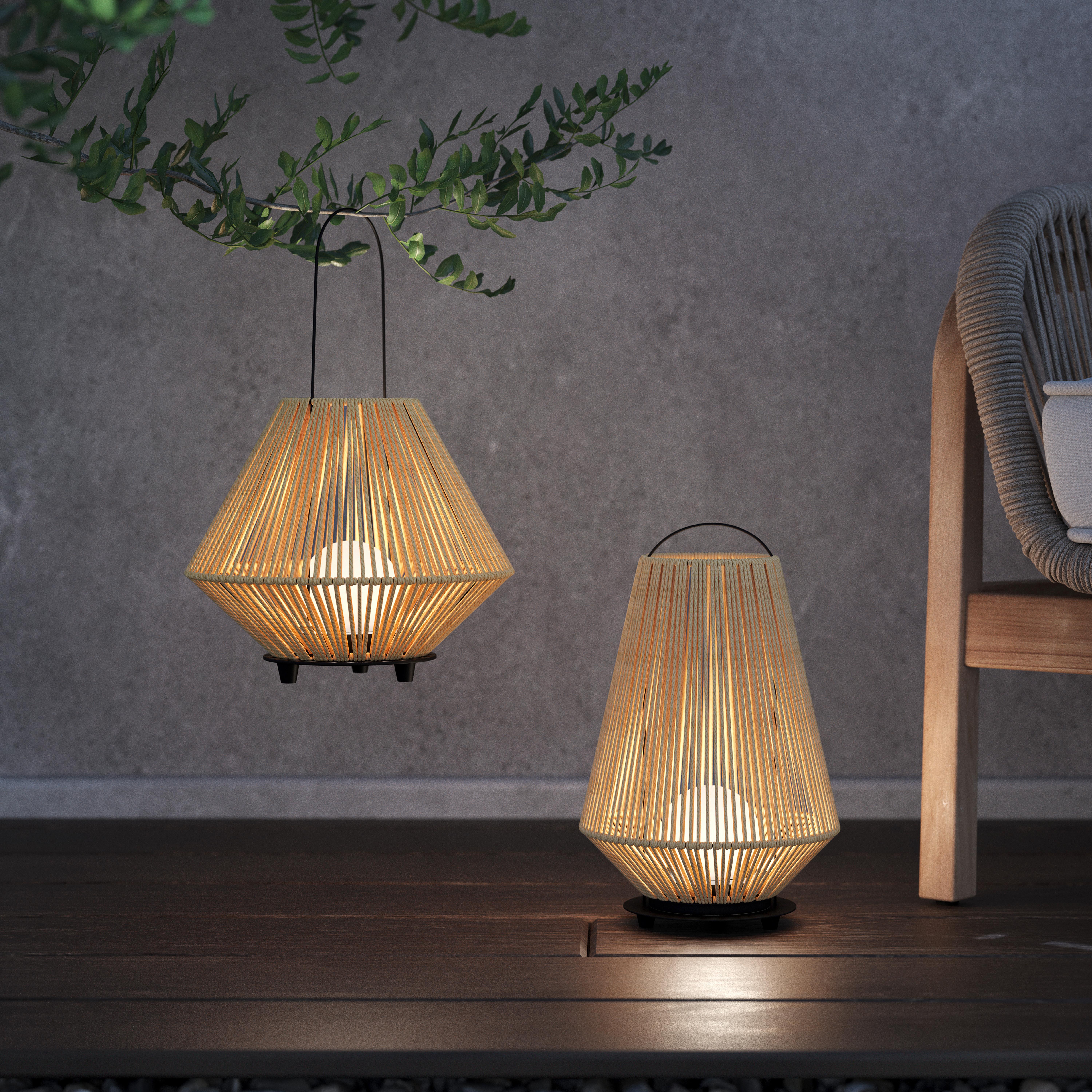 LED-Außenleuchte Newi in Braun/Schwarz max. 1 W - Braun, MODERN, Naturmaterialien/Metall (24/30cm) - Modern Living