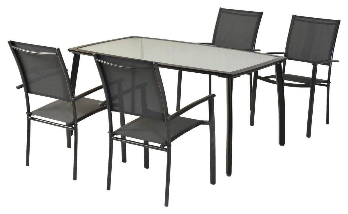 Vrtni Set Milano, 5-Delni - siva/barve grafita, Moderno, kovina/tekstil - Gardenson