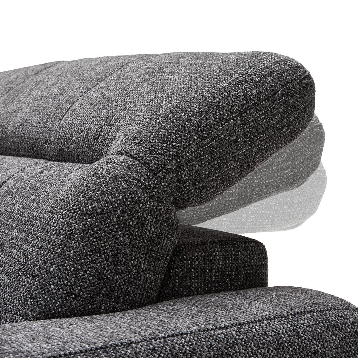 Wohnlandschaft Milano Graphitfarben - Graphitfarben/Schwarz, Modern, Holz/Textil (254/82-105/177cm) - Based