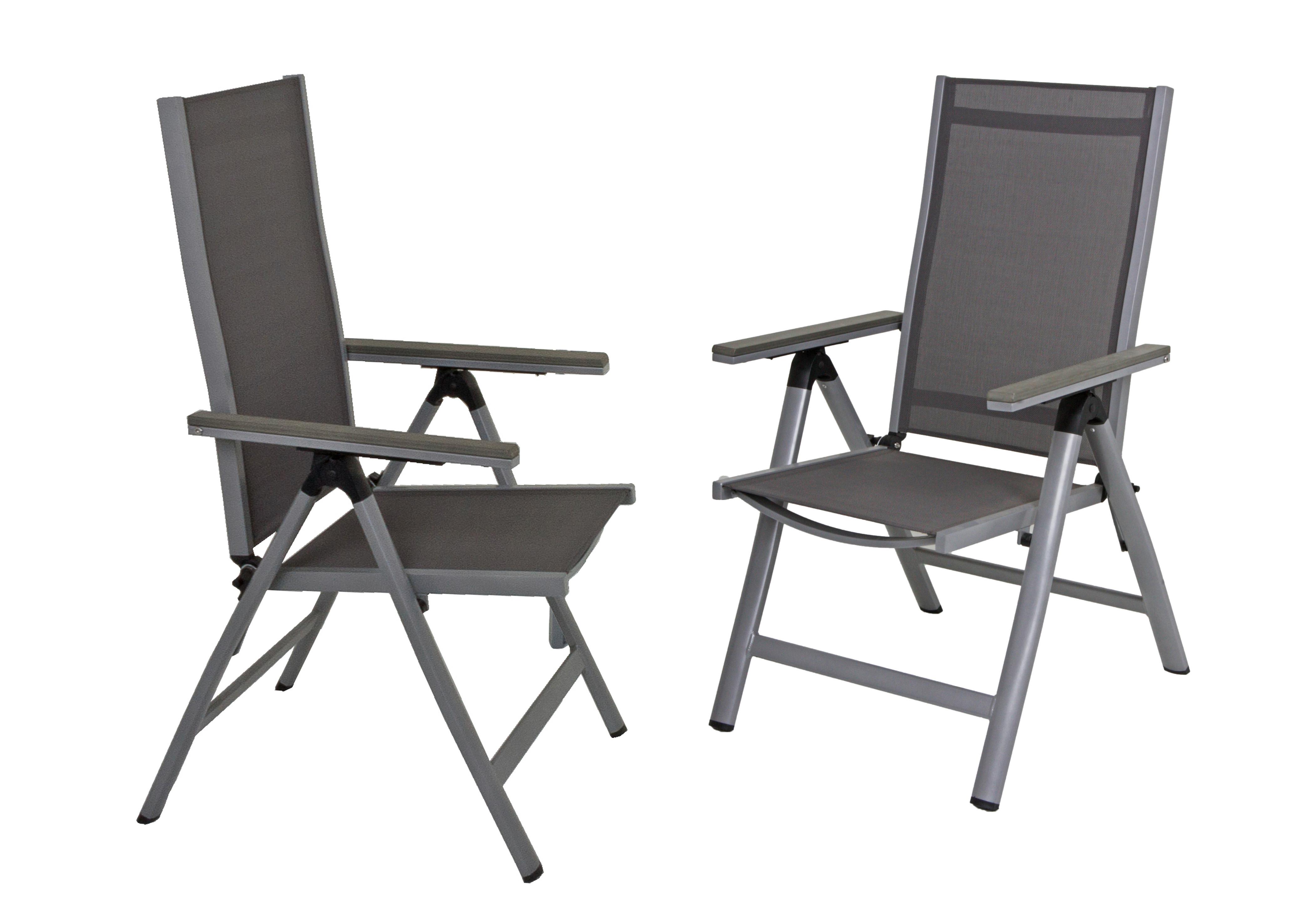 GARTENKLAPPSTUHL-SET 305330-2 - Grau, Basics, Kunststoff/Metall (64/107/107cm) - Gardenson
