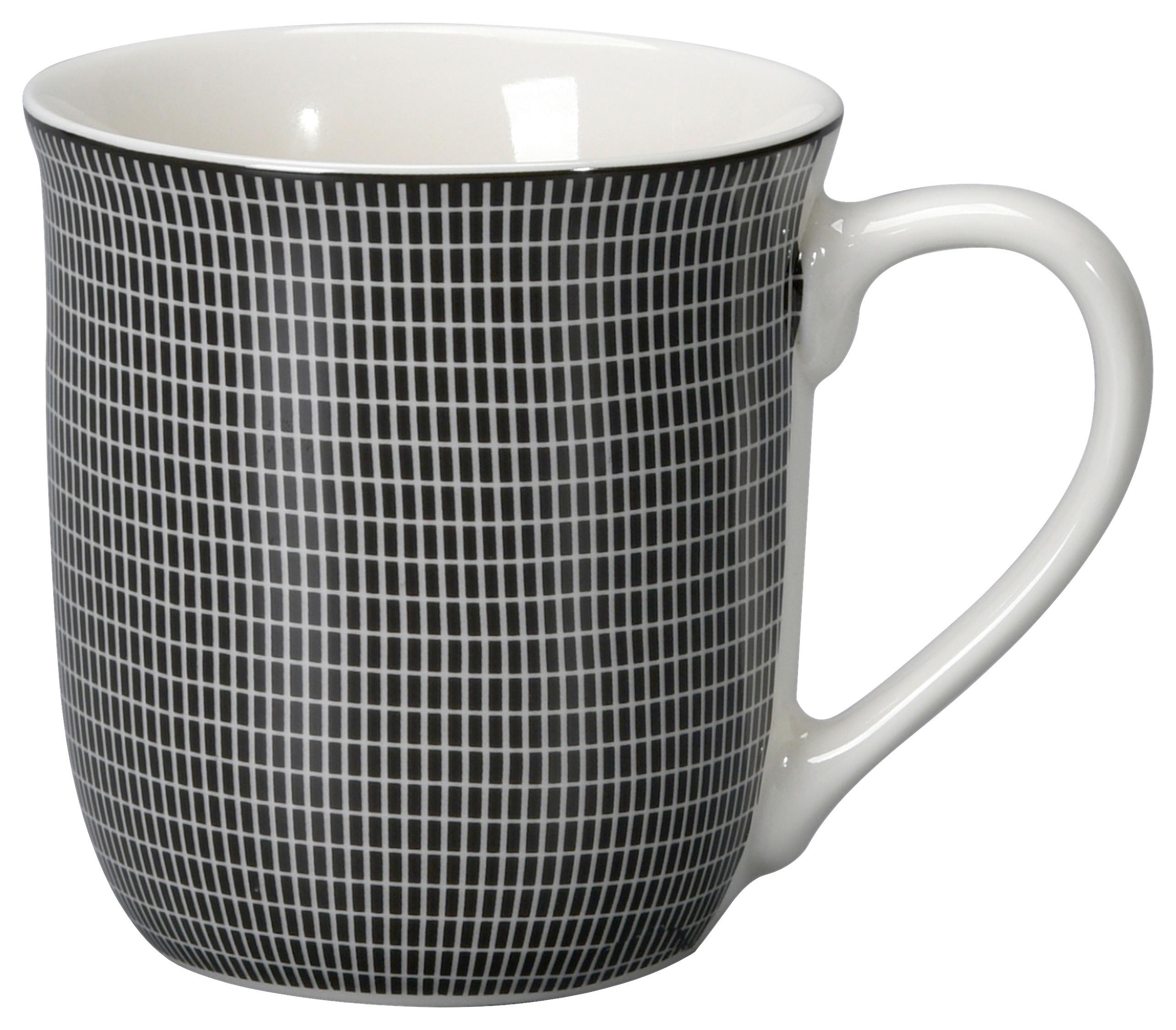 Kaffeebecher Shiva Schwarz/Weiß - Schwarz/Weiß, LIFESTYLE, Keramik (8,4/9,2cm) - Mömax