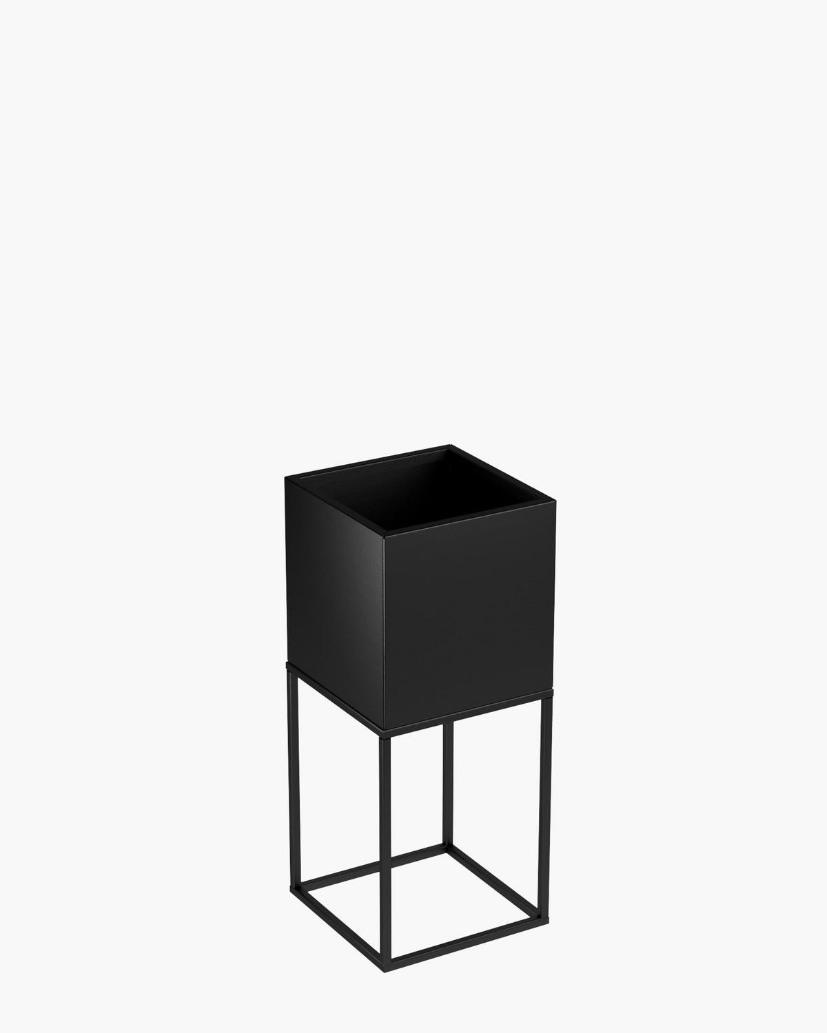 Blumenständer Schwarz - Schwarz, Basics, Metall (19/47/19cm)