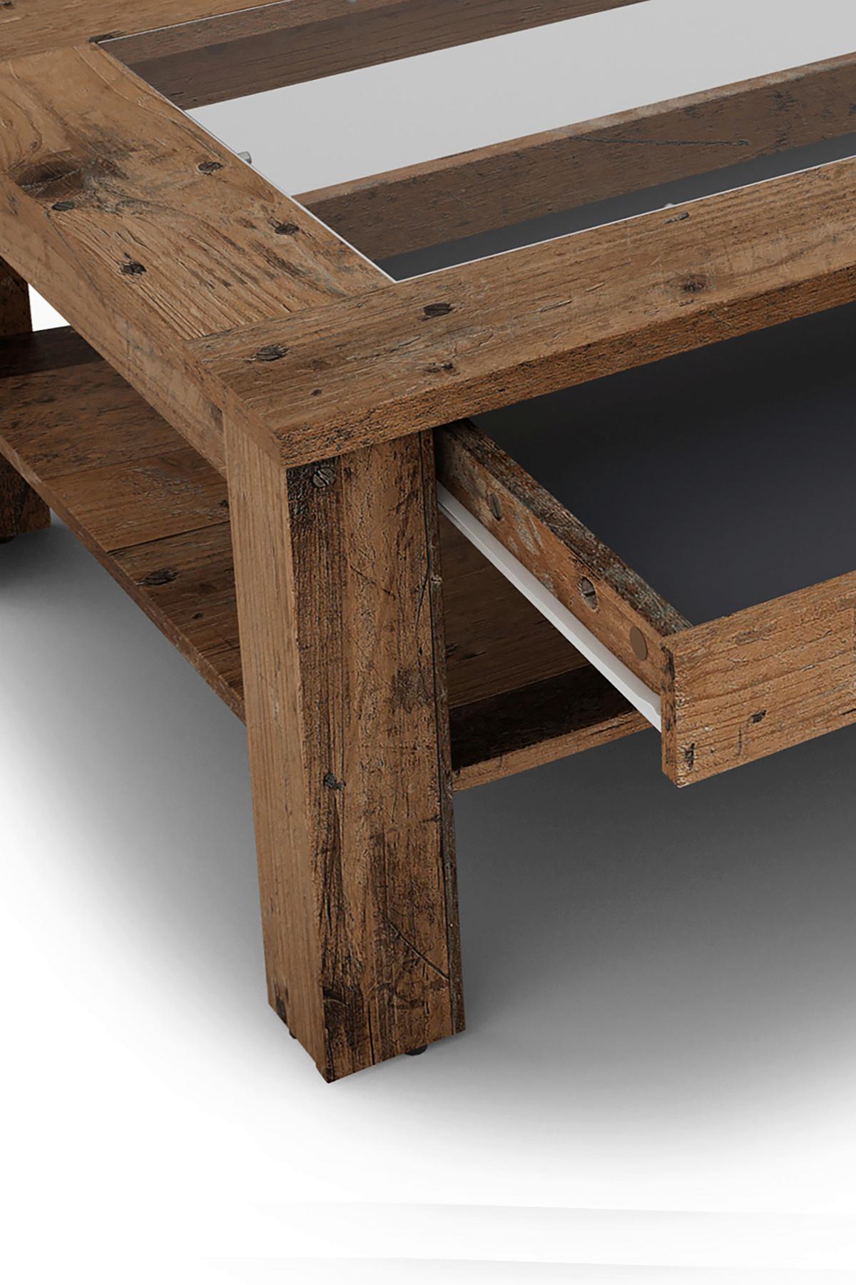 Couchtisch mit Ablagefach Ralph Braun - Anthrazit/Braun, Basics, Glas/Holzwerkstoff (110/67/43cm) - MID.YOU