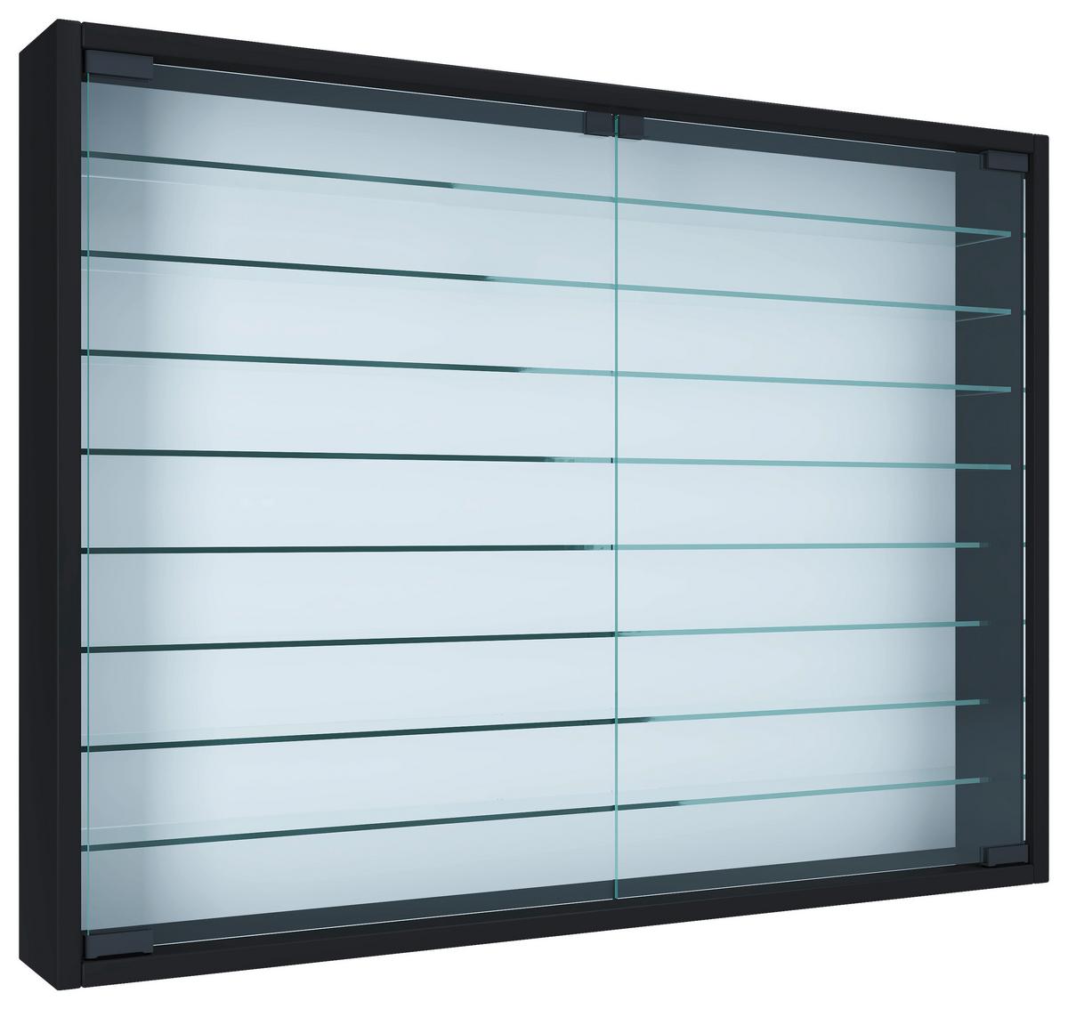 Viseča Vitrina Mandosa Xxl, Črna - črna, Moderno, steklo/leseni material (80/60/10cm) - MID.YOU