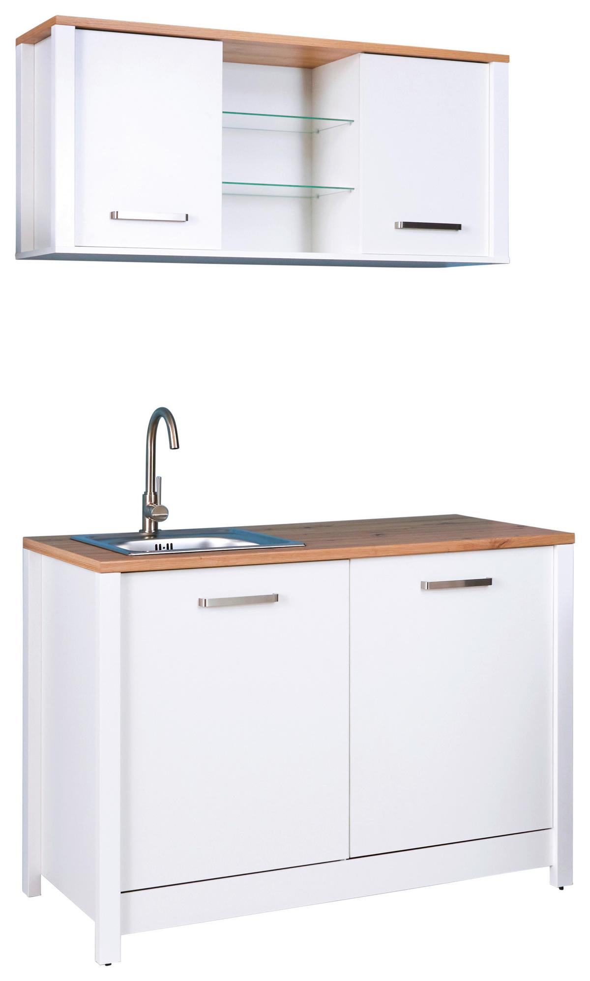 Mosogatószekrény Sicilia - Artisan tölgy/ezüstszínű, Romantik / Landhaus, faalapú anyag/fém (130,3/92/60cm) - Mömax