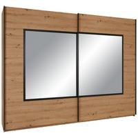 Schwebetürenschrank in Schwarz/Eichefarben - Eichefarben/Schwarz, Konventionell, Glas/Holzwerkstoff (270/210/60cm) - Mömax