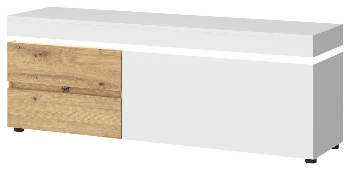 Comodă TV LUCI - alb/stejar Artisan, Trend, material pe bază de lemn (150,4/56,7/48cm) - Modern Living
