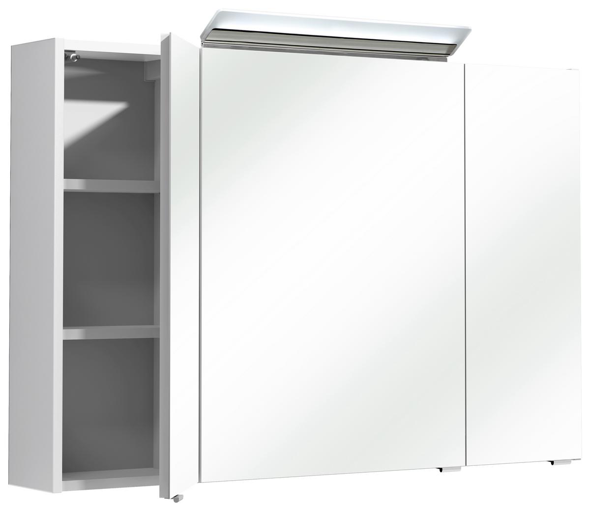 Tükrös Szekrény Filo Weiss - krómszínű/fehér, Modern, faalapú anyag/Üveg (105/70/16cm)