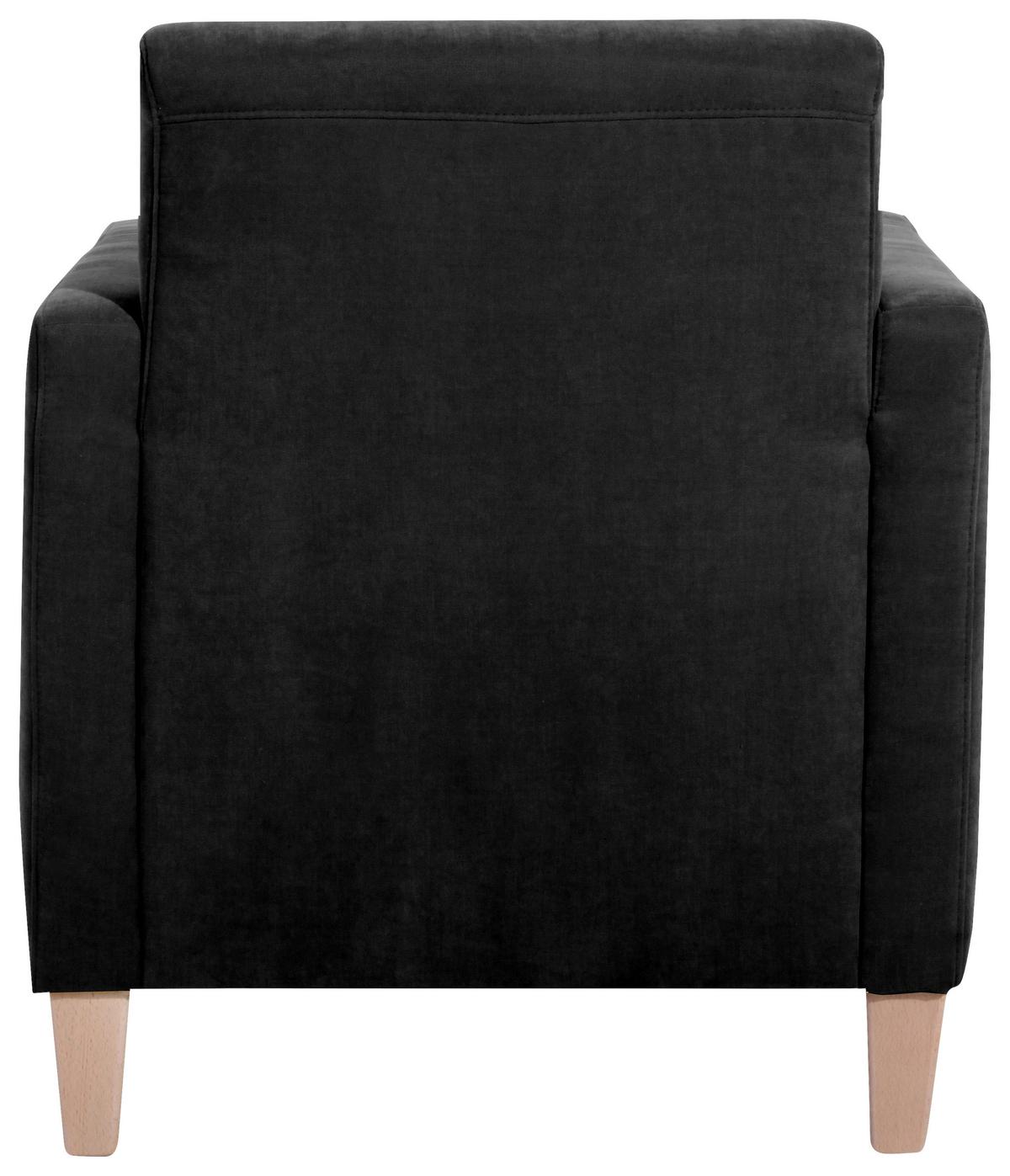 SESSEL MILLA - Schwarz/Naturfarben, Design, Holz/Textil (71/81/70cm) - Max Winzer