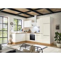 Eckküche mit Geräte Weiß Hochglanz ca. 310x170 cm - Weiß Hochglanz/Alufarben, LIFESTYLE, Holzwerkstoff/Kunststoff (170/310cm) - Respekta