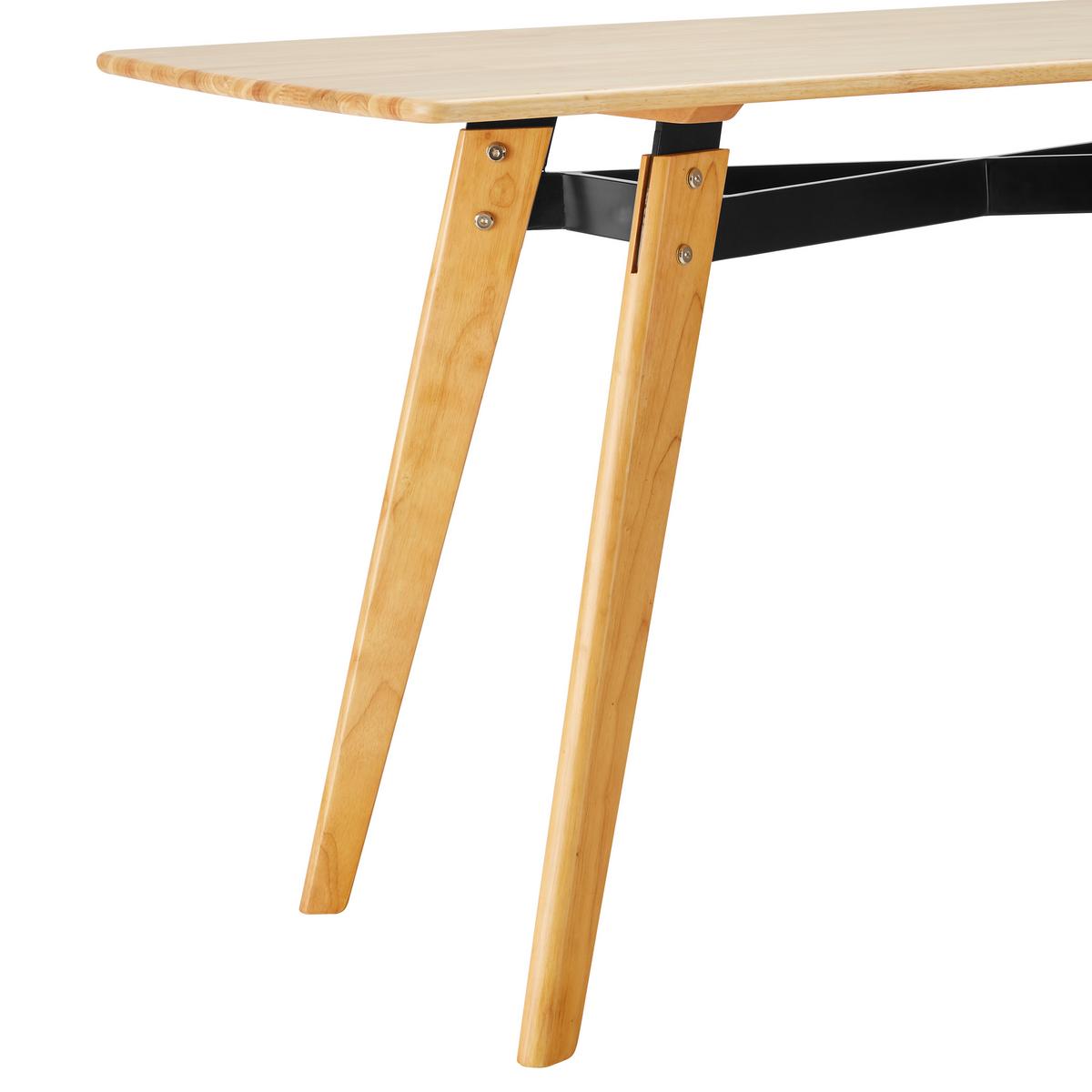 Esstisch aus Buche ca. 135x80 cm "Piet" - Buchefarben/Schwarz, Modern, Holz/Metall (135/80/75cm) - Bessagi Home