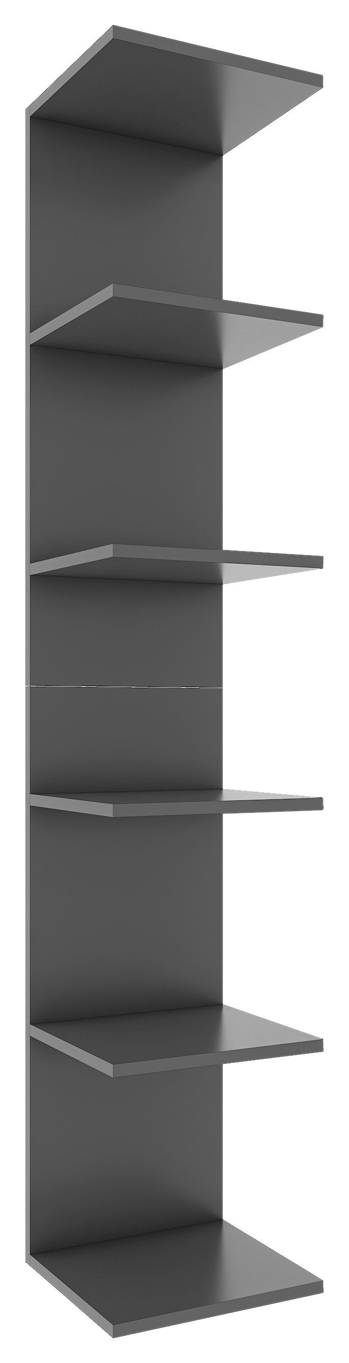 Stenski Regal Lazas, Siva - antracit, Moderno, leseni material (35/180/30cm) - MID.YOU