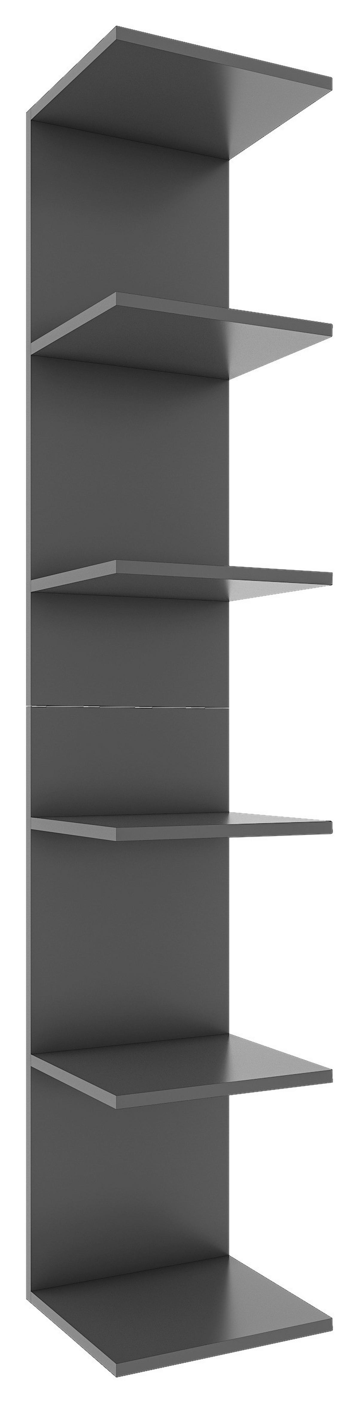 Stenski Regal Lazas, Siva - antracit, Moderno, leseni material (35/180/30cm) - MID.YOU