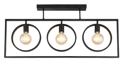 Deckenleuchte 15489D in Schwarz max. 60 Watt - Schwarz, Design, Metall (92/24/45,5cm) - Globo
