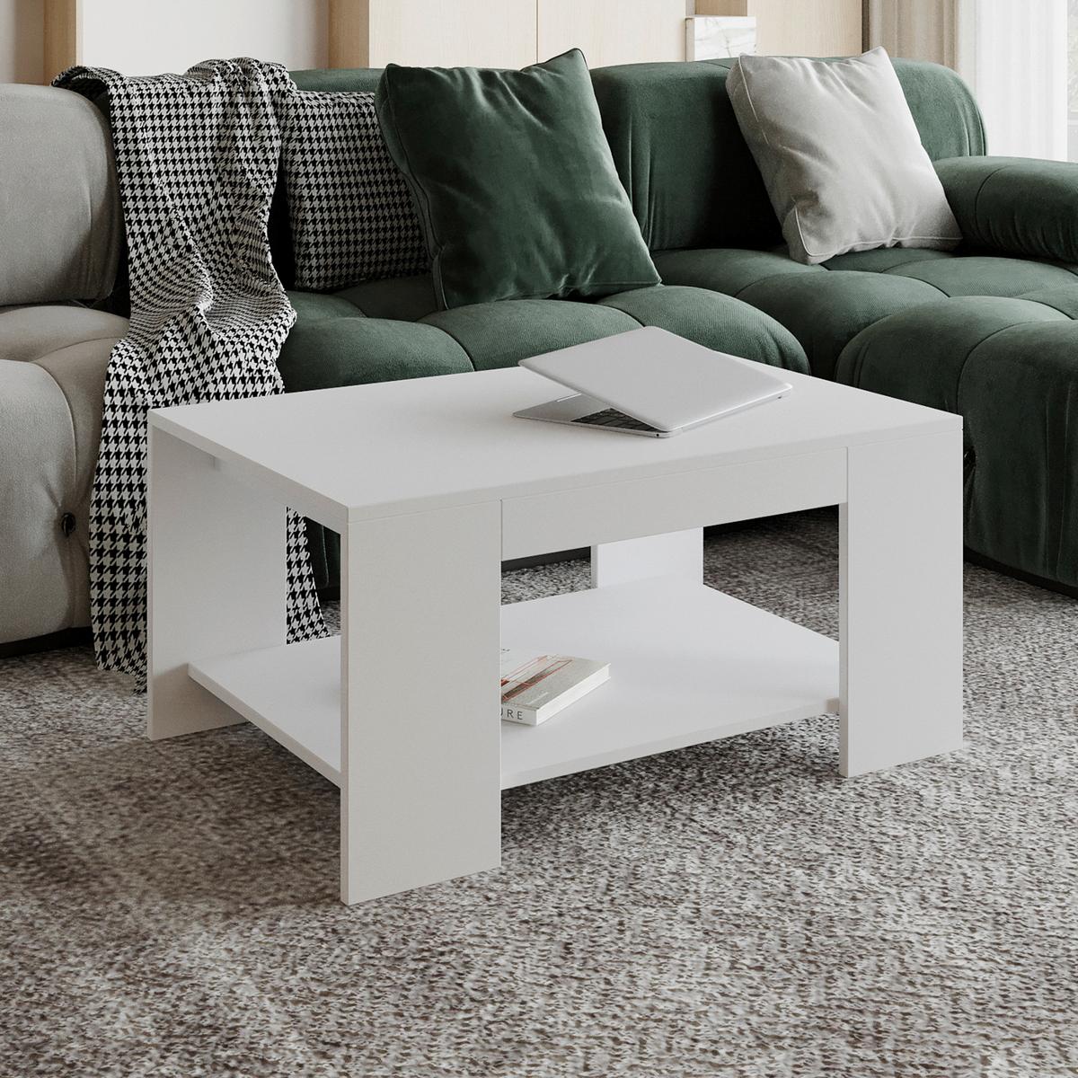 Couchtisch Lina Couchtisch - Weiss, Design, Holzwerkstoff (90/60/44cm) - Livetastic