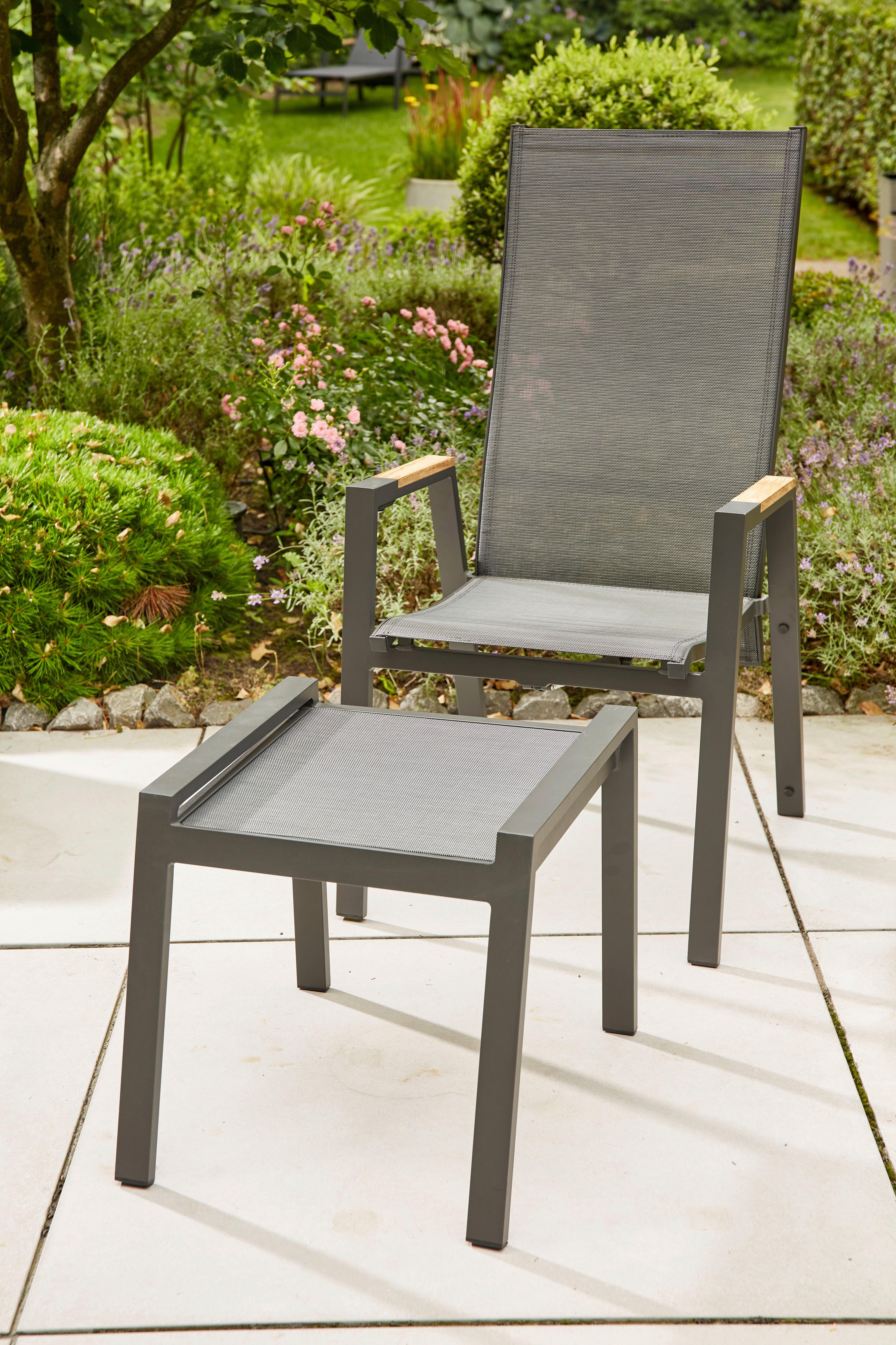 Gartenhocker Savona ca. 58x46,5x50 cm Anthrazit - Anthrazit, MODERN, Kunststoff/Metall (58/46,5/50cm) - Siena Garden
