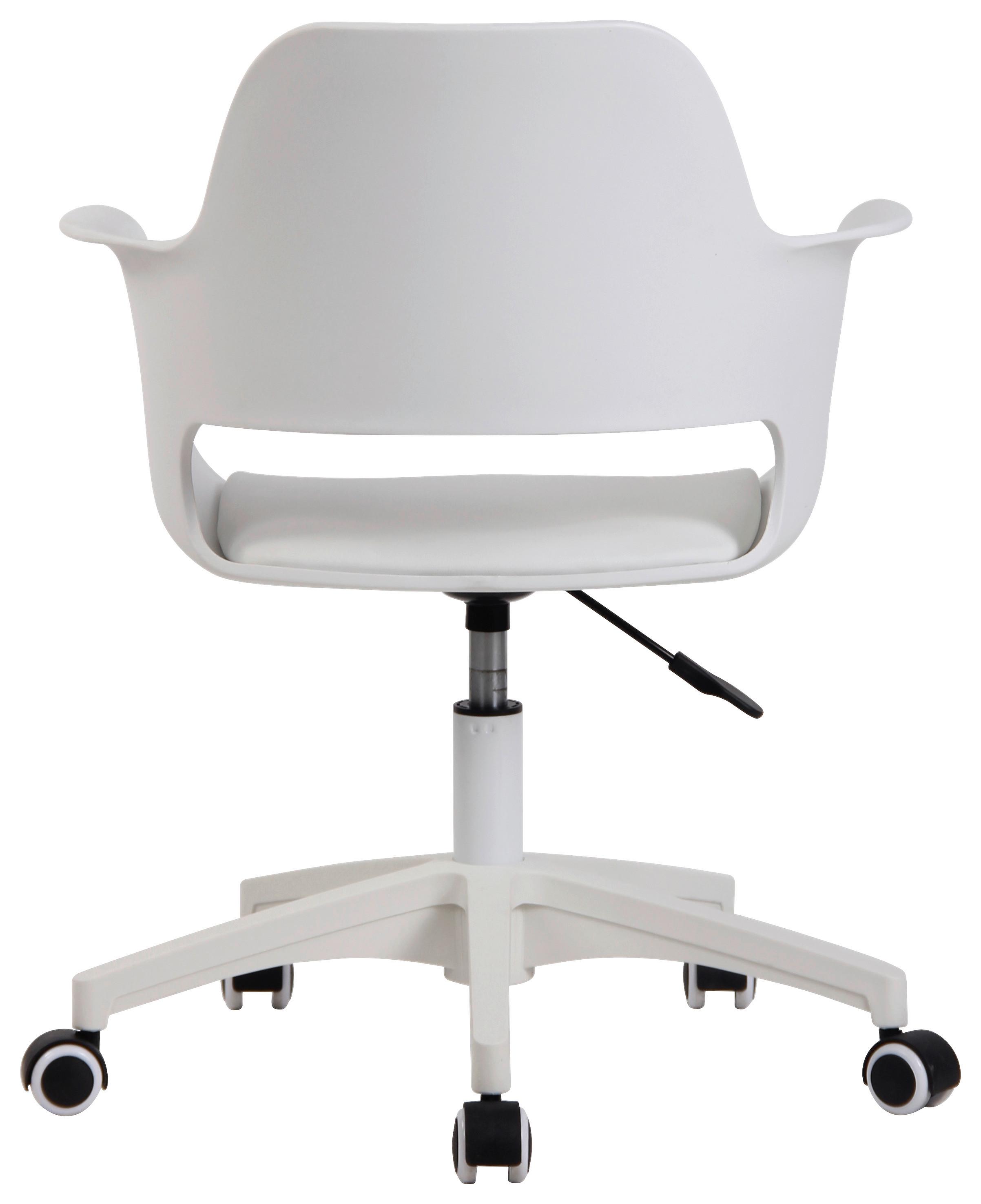 chaise pivotante Weiss/Lederlook - blanc, Modern, matière synthétique/textile (58/78-90/59cm) - Mömax