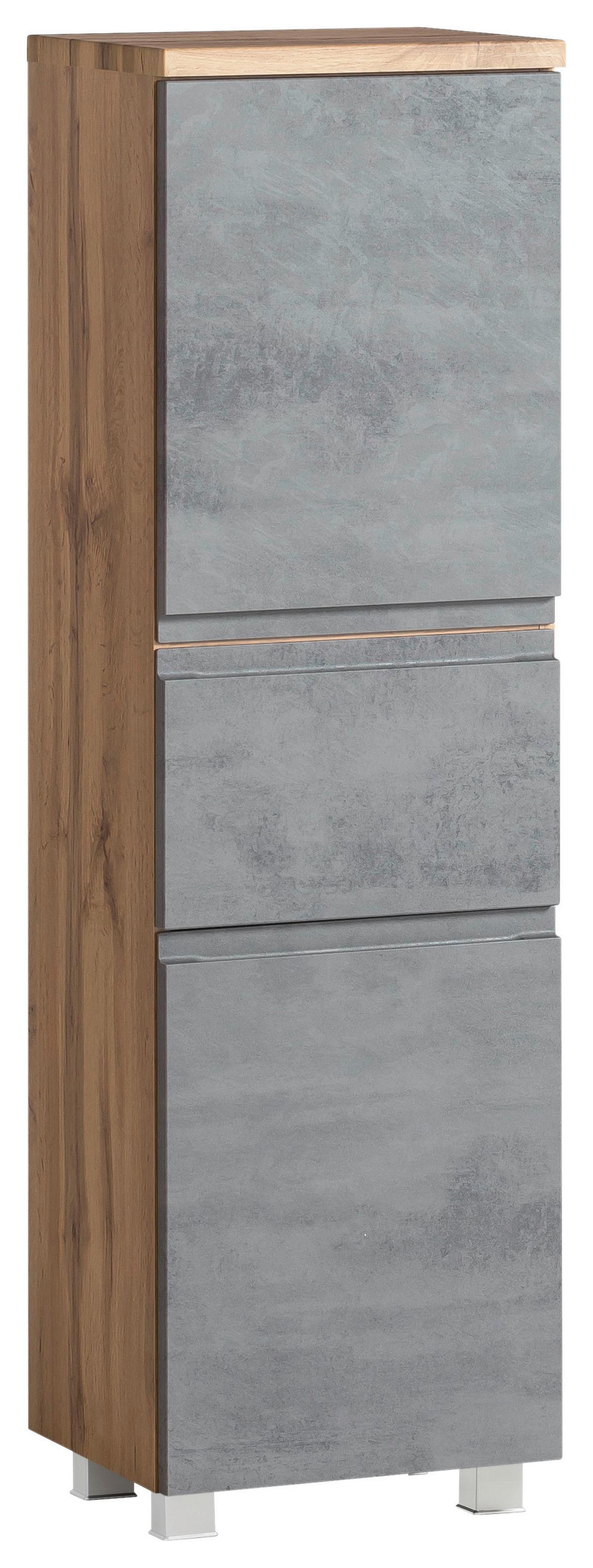 Midischrank Varese ca. 40x130 cm Hellgrau/Eiche - Eiche Wotan/Hellgrau, MODERN, Holzwerkstoff (40/130/35cm) - Held