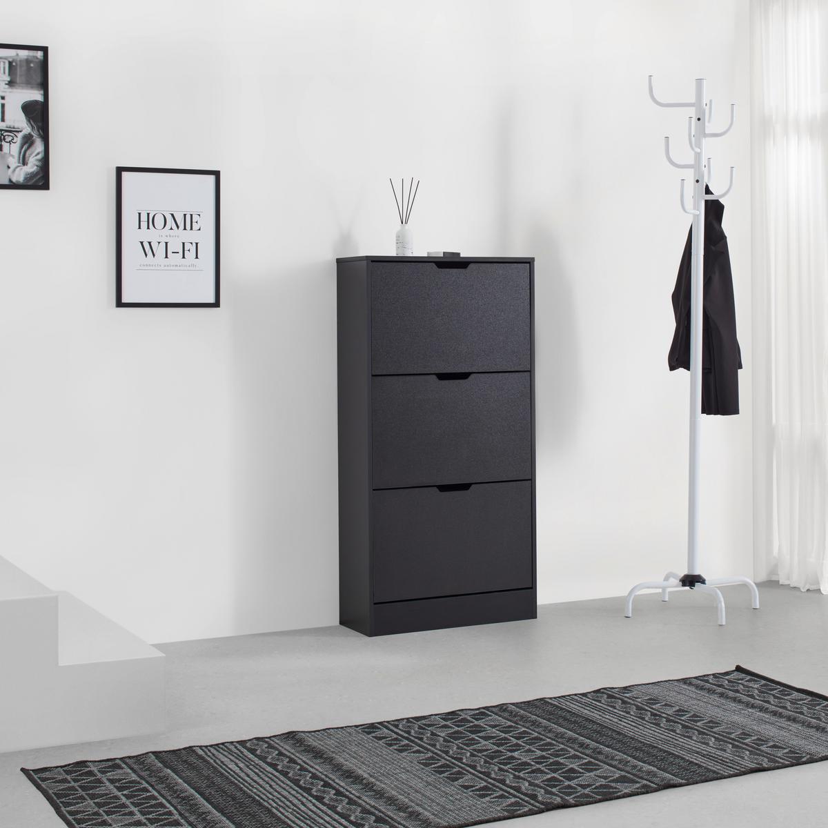 Omarica Za Čevlje Rudi, Črna - črna, Konvencionalno, leseni material (60/118/24cm) - Mömax