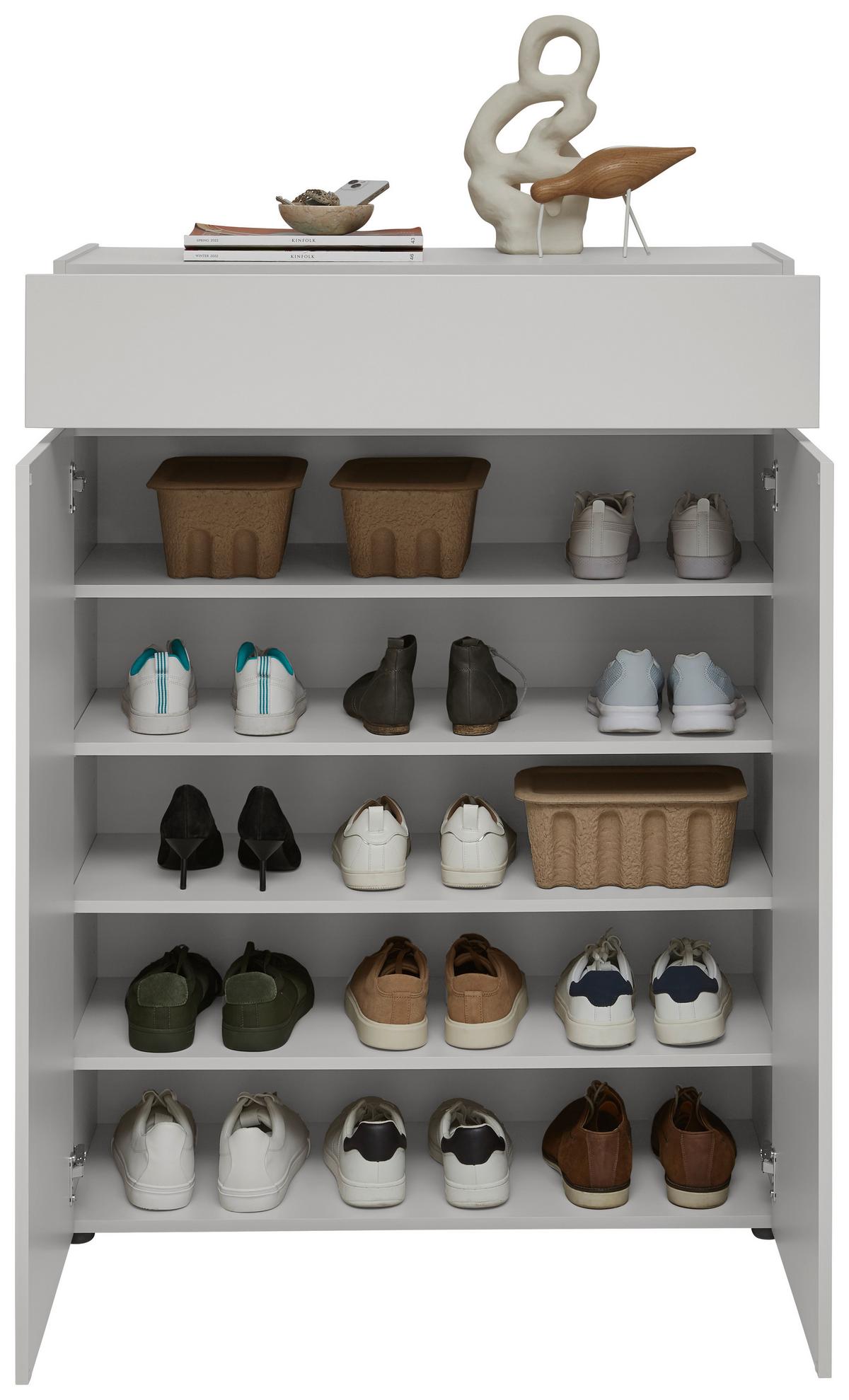 SZAFKA NA BUTY UNIQUE - kaszmir/czarny, Design, materiał drewnopochodny/tworzywo sztuczne (90/121/40cm) - Voleo