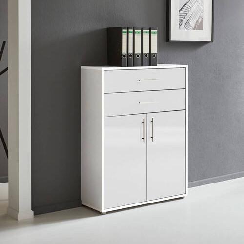 Aktenschrank Office Edition Weiß - Weiß Hochglanz/Weiß, MODERN, Holzwerkstoff (84,5/114/33cm) - MID.YOU