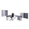 Büro Office Edition Set 1 Grau/Weiß - Weiß Hochglanz/Grau, MODERN - MID.YOU
