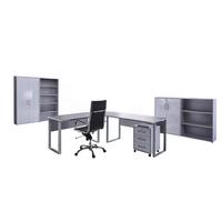 Büro Office Edition Set 1 Grau/Weiß - Weiß Hochglanz/Grau, MODERN - MID.YOU