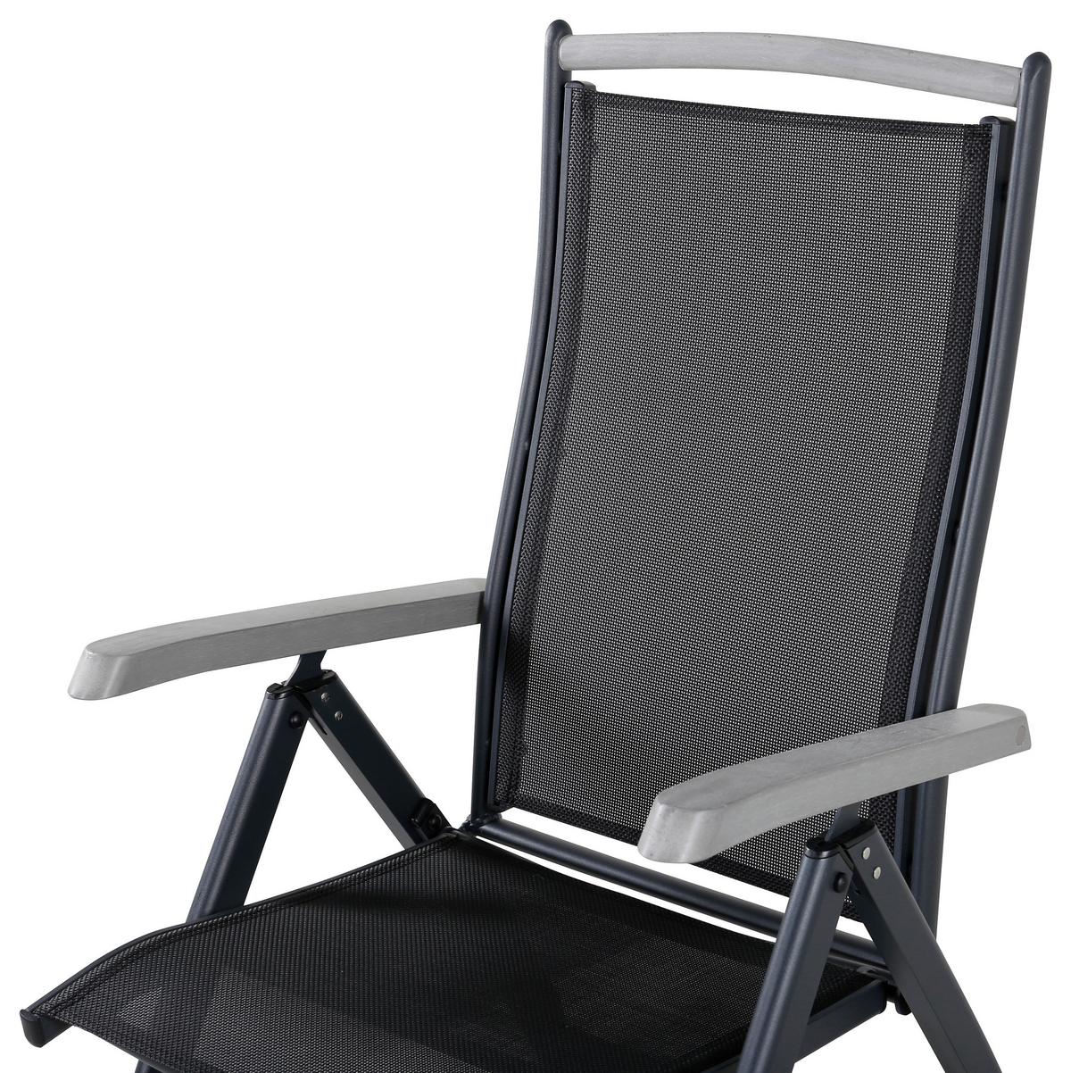 Gartensessel 2er-Set Albany ca.60x110x73 cm Schwarz - Schwarz, KONVENTIONELL, Metall (60/110/73cm) - Gardenson