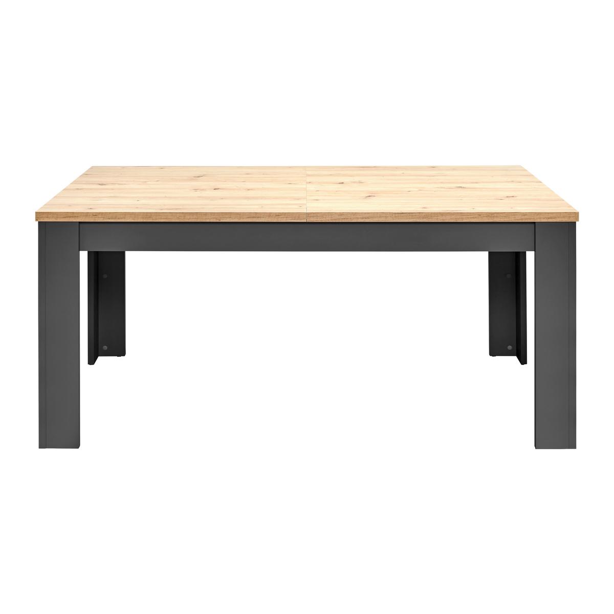 Ausziehtisch Claudio ca. 160-200x90cm Holz-Dekor - Dunkelgrau/Schwarz, Modern, Holz/Holzwerkstoff (160-200/90/76cm) - Bessagi Home