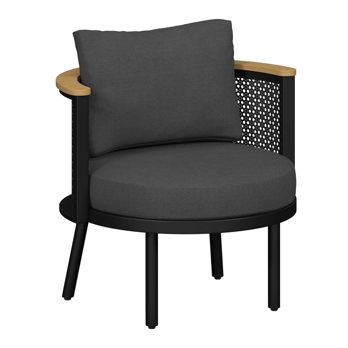 Garnitură grădină Lissa - gri închis/culoare lemn păr, Modern, plastic/metal - Bessagi Garden