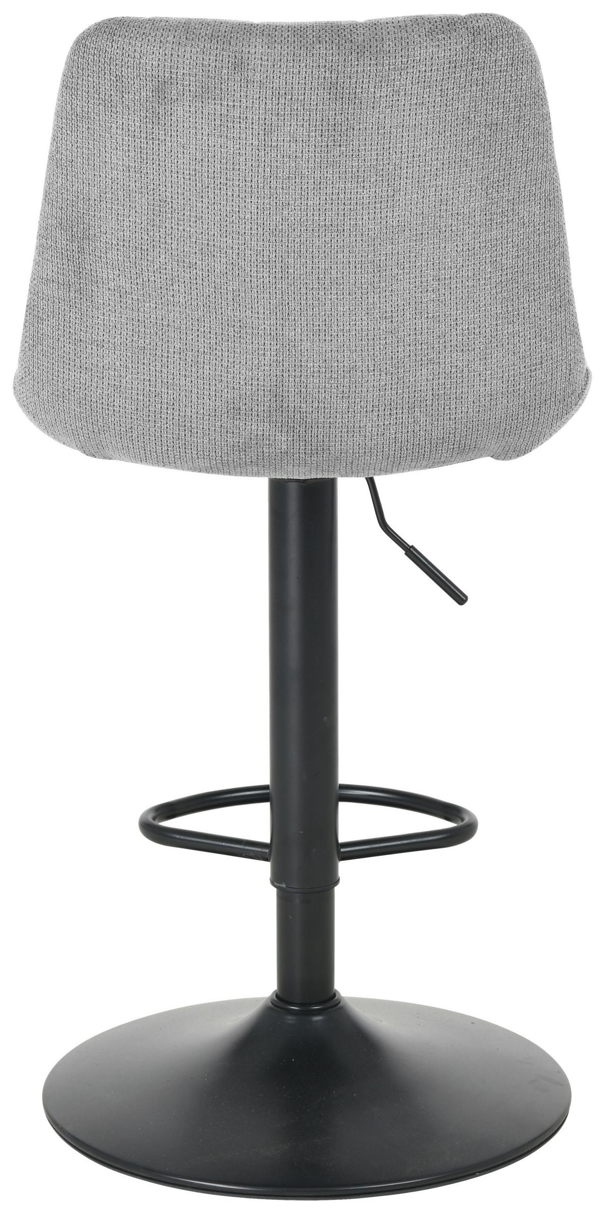 Bárszék Theo - fekete/szürke, Modern, textil/fa (46/94-114/55cm) - Mömax