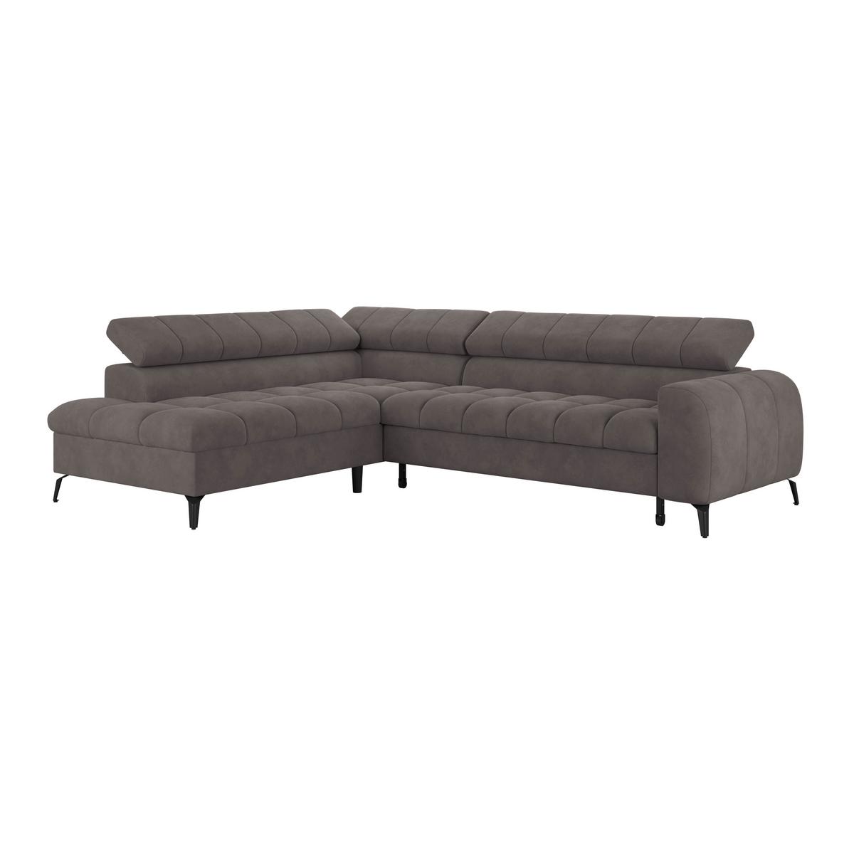 Kutna Garnitura Volf - boje grafita/tamno siva, Trend, tekstil/metal (203/261cm)
