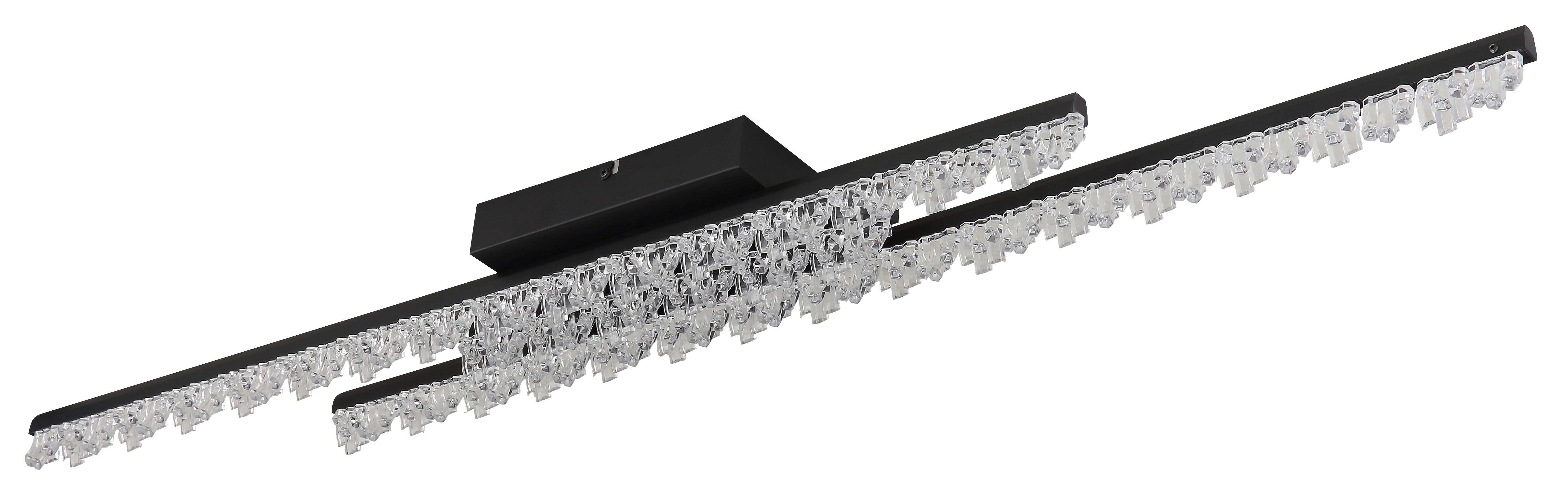 Led Stropna Svjetiljka Hilton - prozirno/crna, Design, metal/plastika (102/12,5/8,5cm) - Globo